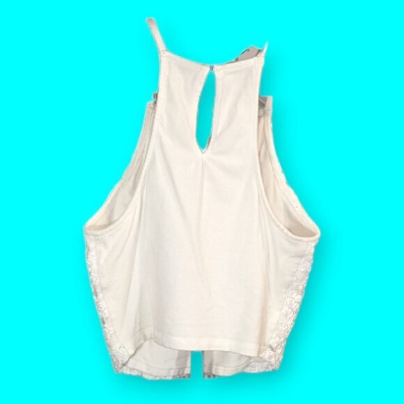 Abercrombie & Fitch 2000's Crochet Lace Crop Tank Top Size Extra Small - Picture 2 of 10